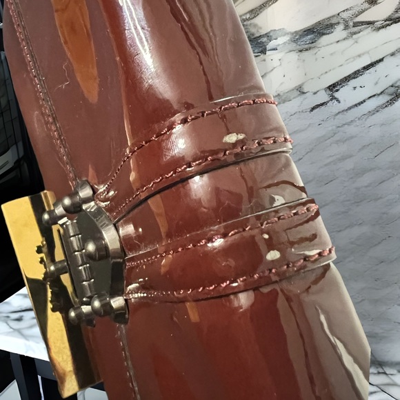 Tracy Reese Oxblood Patent Leather Clutch Shoulder Bag - Picture 3 of 10